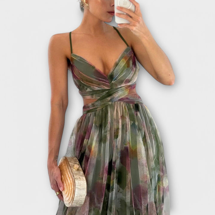 Annai Mesh Maxi Dress - Elegant and Figure-Flattering