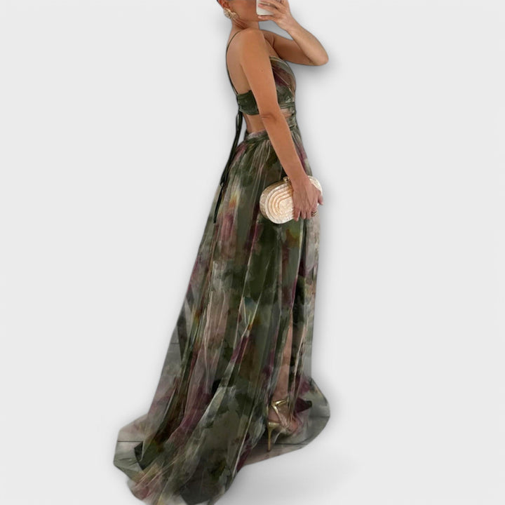 Annai Mesh Maxi Dress - Elegant and Figure-Flattering