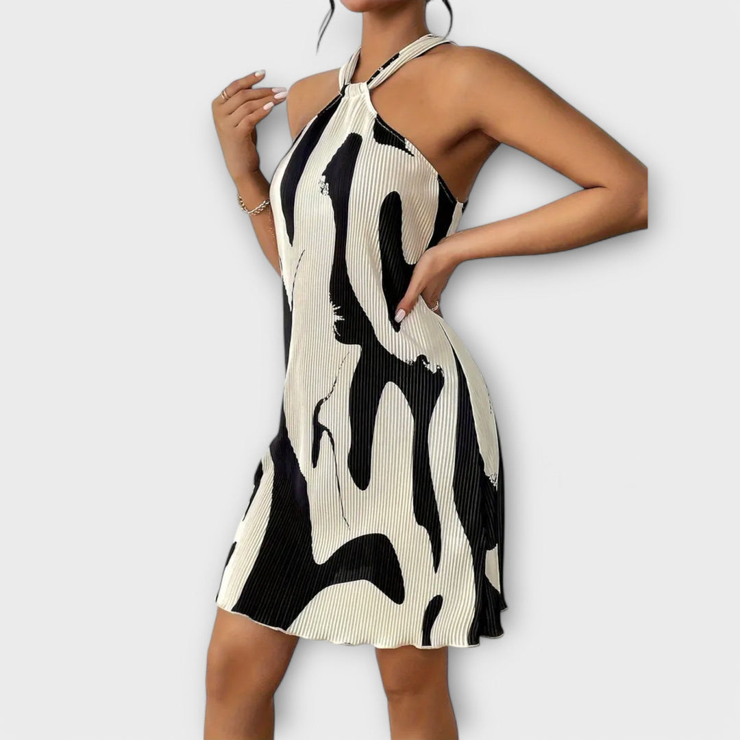 Nysaa - Ladies Halter Dress with Elegant Print and A-line Fit