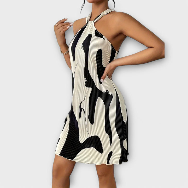 Nysaa - Ladies Halter Dress with Elegant Print and A-line Fit