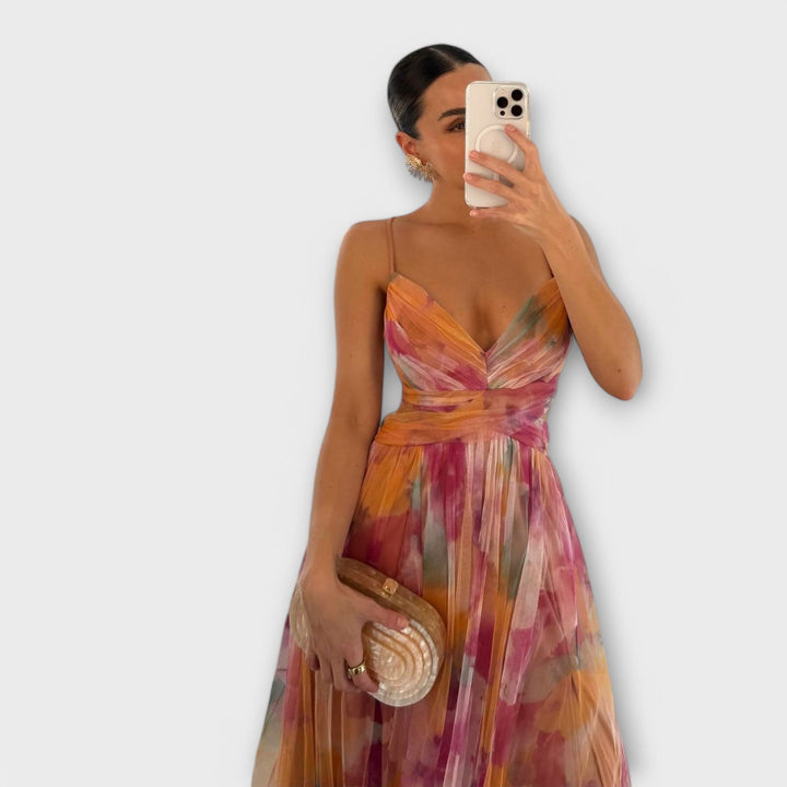 Annai Mesh Maxi Dress - Elegant and Figure-Flattering