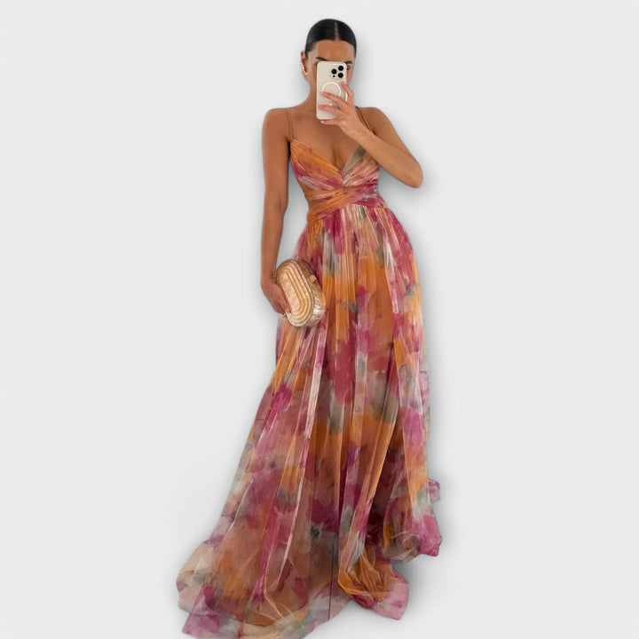 Annai Mesh Maxi Dress - Elegant and Figure-Flattering