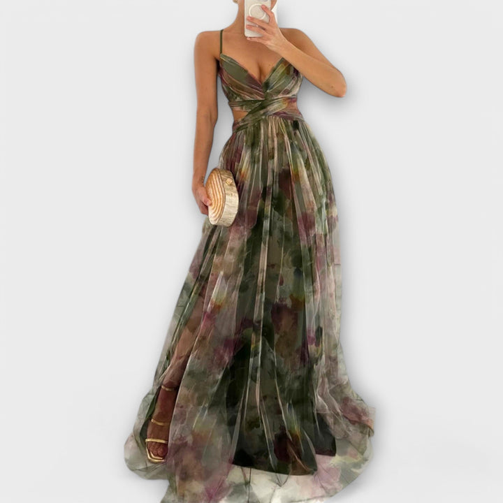 Annai Mesh Maxi Dress - Elegant and Figure-Flattering