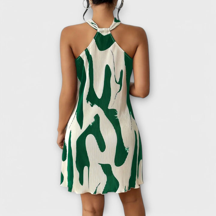 Nysaa - Ladies Halter Dress with Elegant Print and A-line Fit