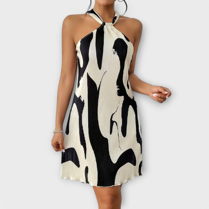 Nysaa - Ladies Halter Dress with Elegant Print and A-line Fit