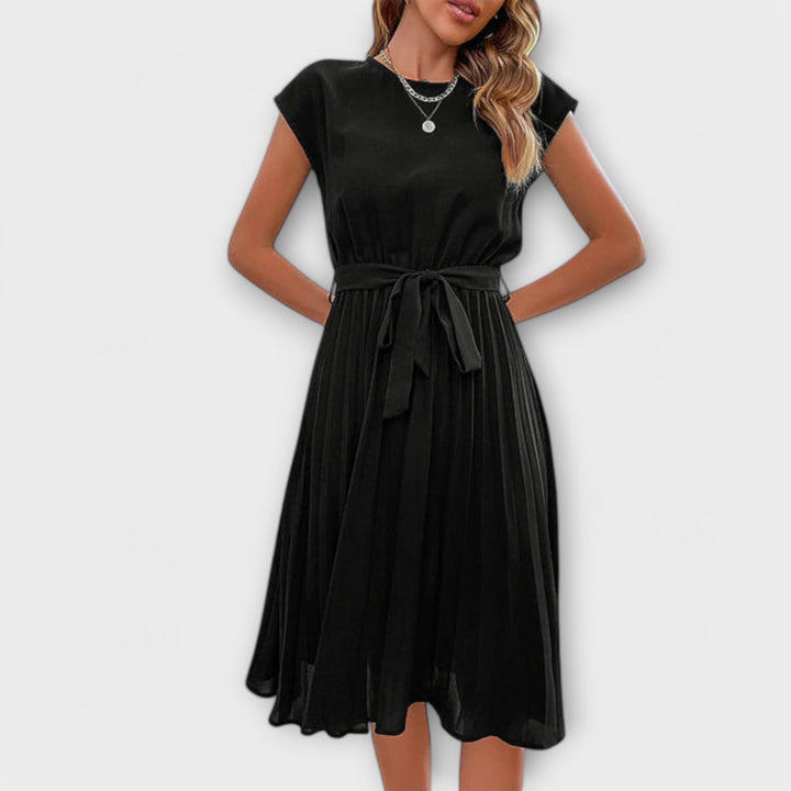 Claire - Short Sleeve, Pleated, Casual Mini Dress