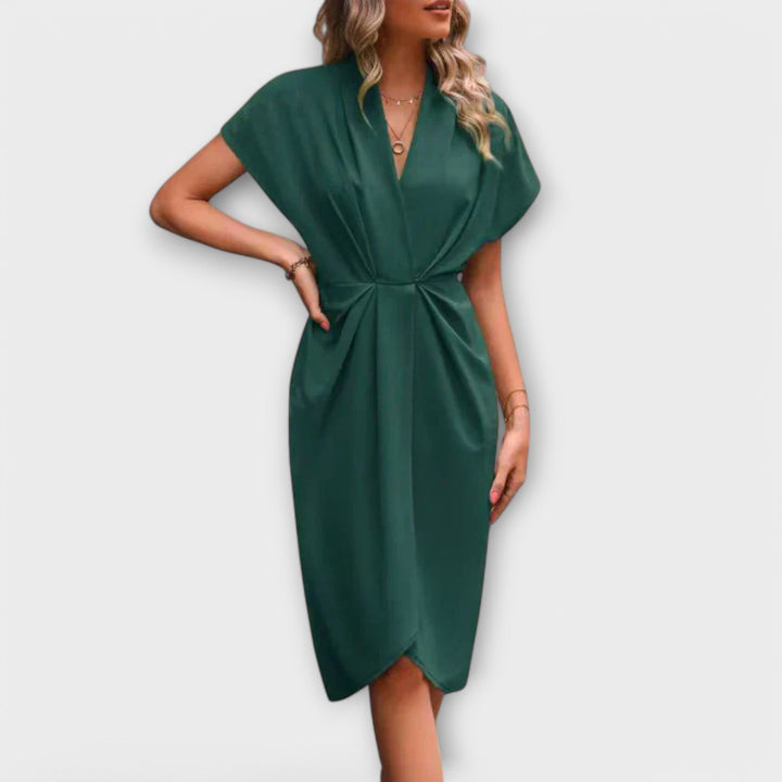 Serena - Black Midi Wrap Dress