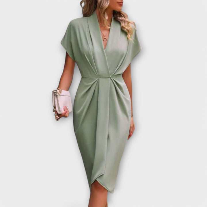 Serena - Black Midi Wrap Dress