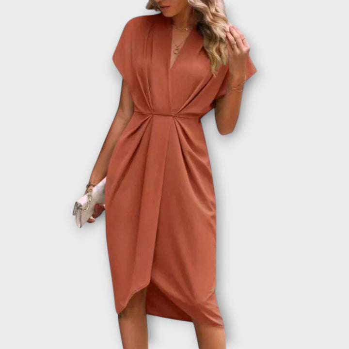 Serena - Black Midi Wrap Dress
