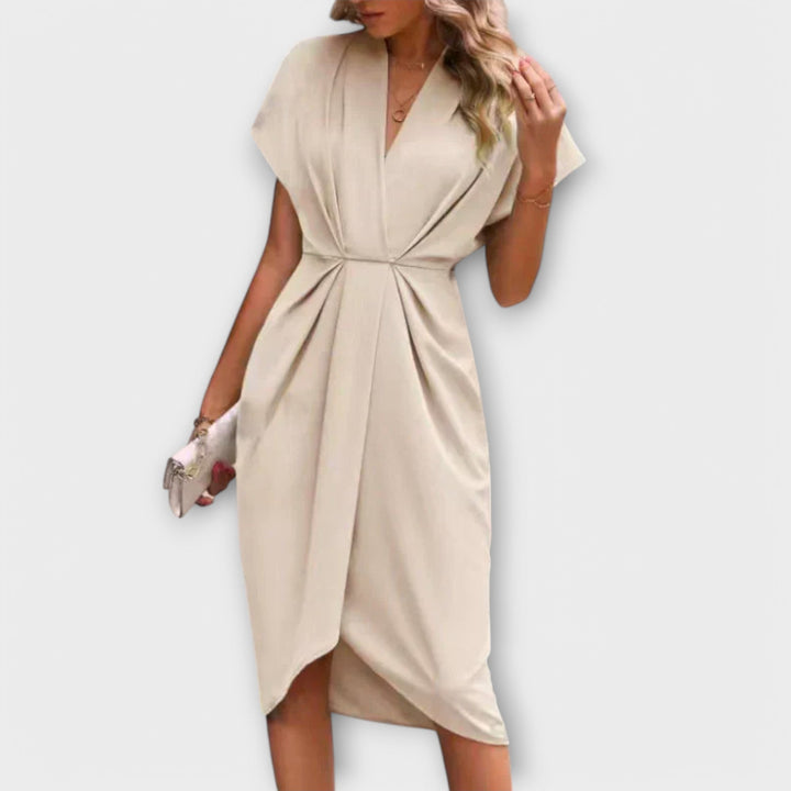 Serena - Black Midi Wrap Dress