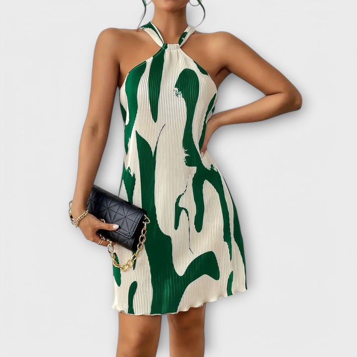 Nysaa - Ladies Halter Dress with Elegant Print and A-line Fit