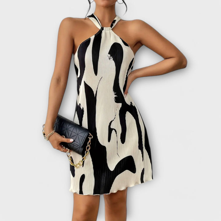 Nysaa - Ladies Halter Dress with Elegant Print and A-line Fit