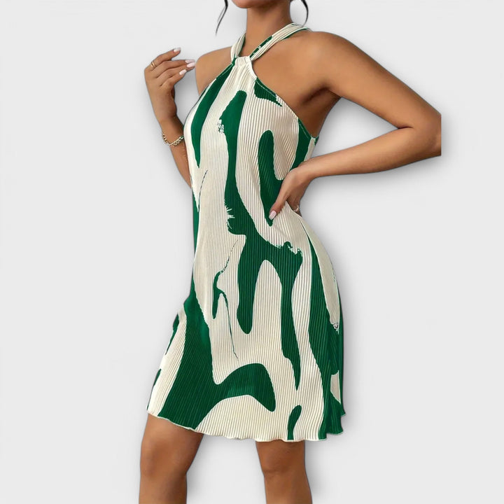 Nysaa - Ladies Halter Dress with Elegant Print and A-line Fit