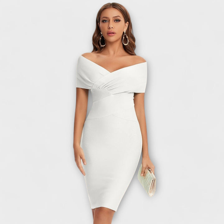 Elegant dress with V-neck
