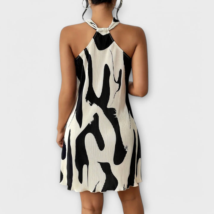 Nysaa - Ladies Halter Dress with Elegant Print and A-line Fit